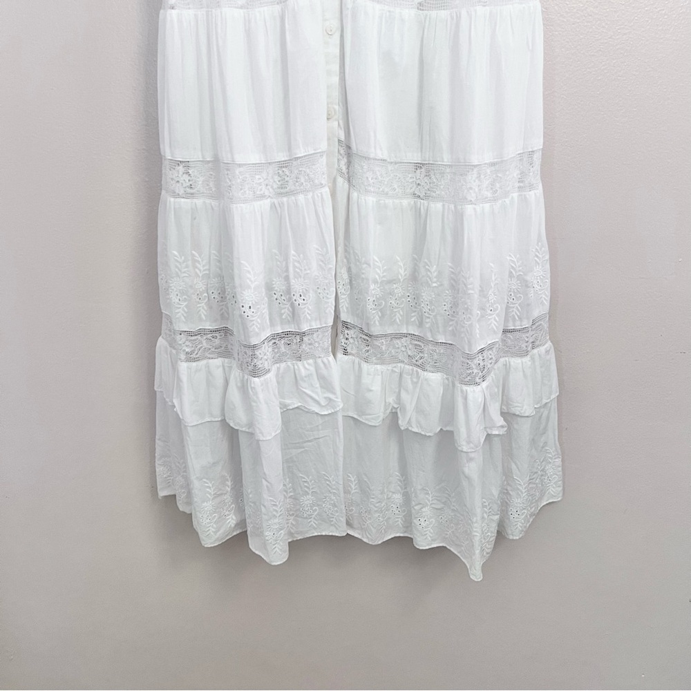 🎀 LoveShackFancy for Target Phoebe White Button-Up Dress - Picture 15 of 16